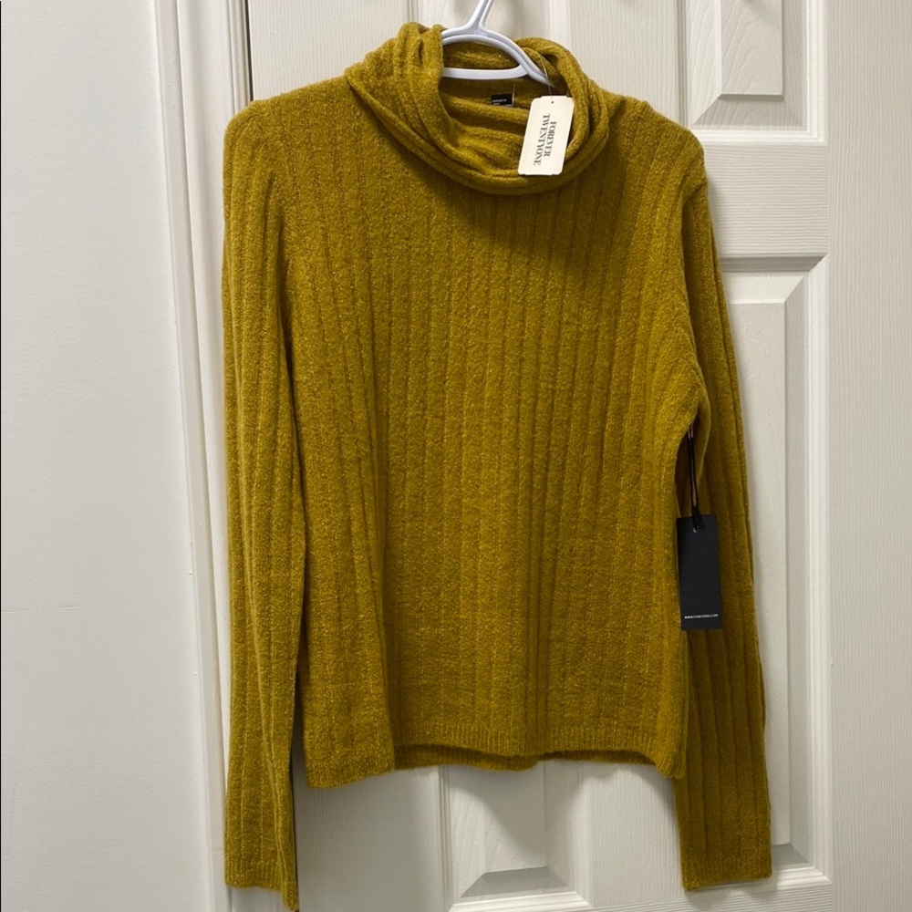 NWT Forever 21 Mustard Ribbed Sweater